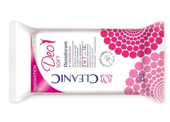 Cleanic Deo Soft dezodorant w chusteczce_cena 3.99 zł (12 szt.)