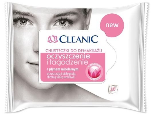 Cleanic chusteczki do demakijażu_oczyszczenie i łagodzenie_cena 3.99 zł (10 szt.)