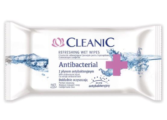 Cleanic chusteczki odświeżające Antibacterial_cena 3.29 zł (15 szt.)